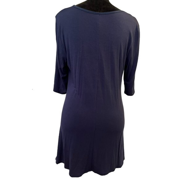 24seven Swing Tunic Top Round Neck Elbow Sleeve Navy XL - Picture 4 of 4